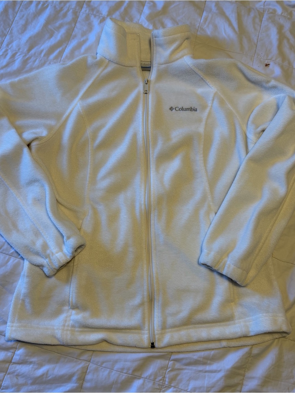Columbia Kids White Full-Zip Fleece Jacket